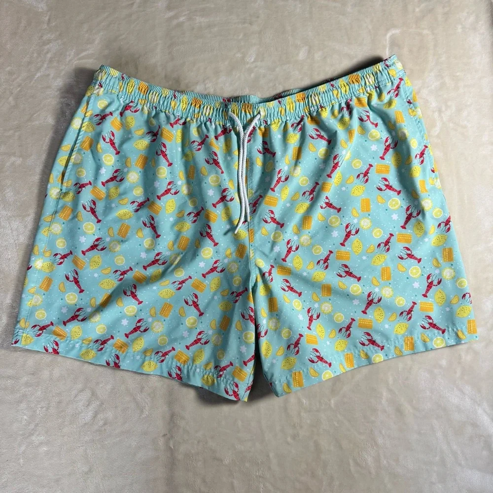 Magellan Lobster Lemon Swim Trunks 3XL Coastal Beach Vacation Seafood Shorts